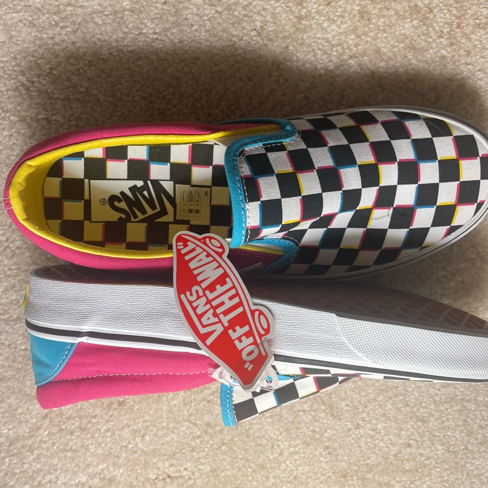 VANS SHADED CHECKERED SLIP ONS